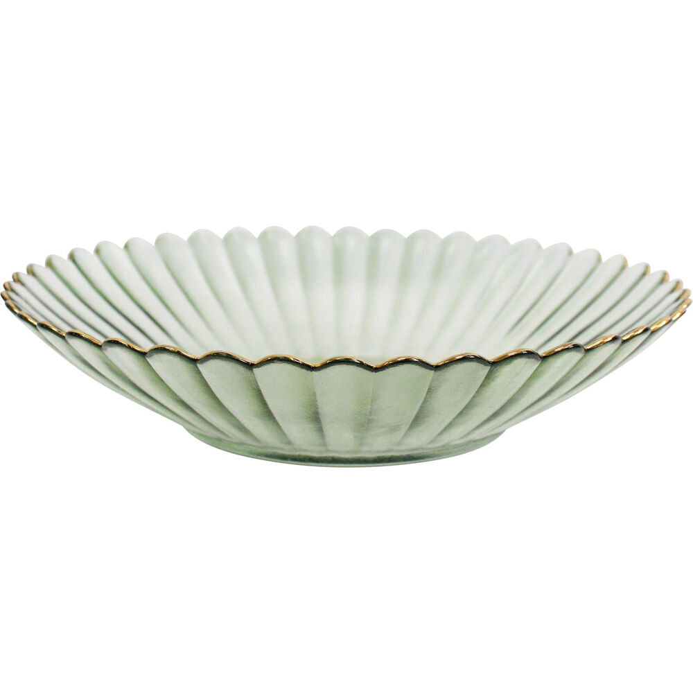 2PK LVD Glass Dish Decorative Home/Dining Tableware Large Moss/Gold