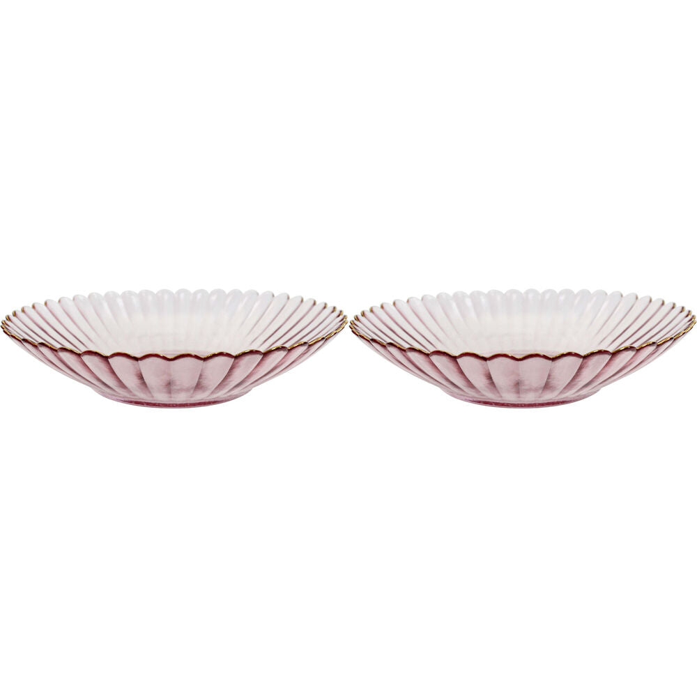 2PK LVD Glass Dish Decorative Home/Dining Tableware Large Plum/Gold