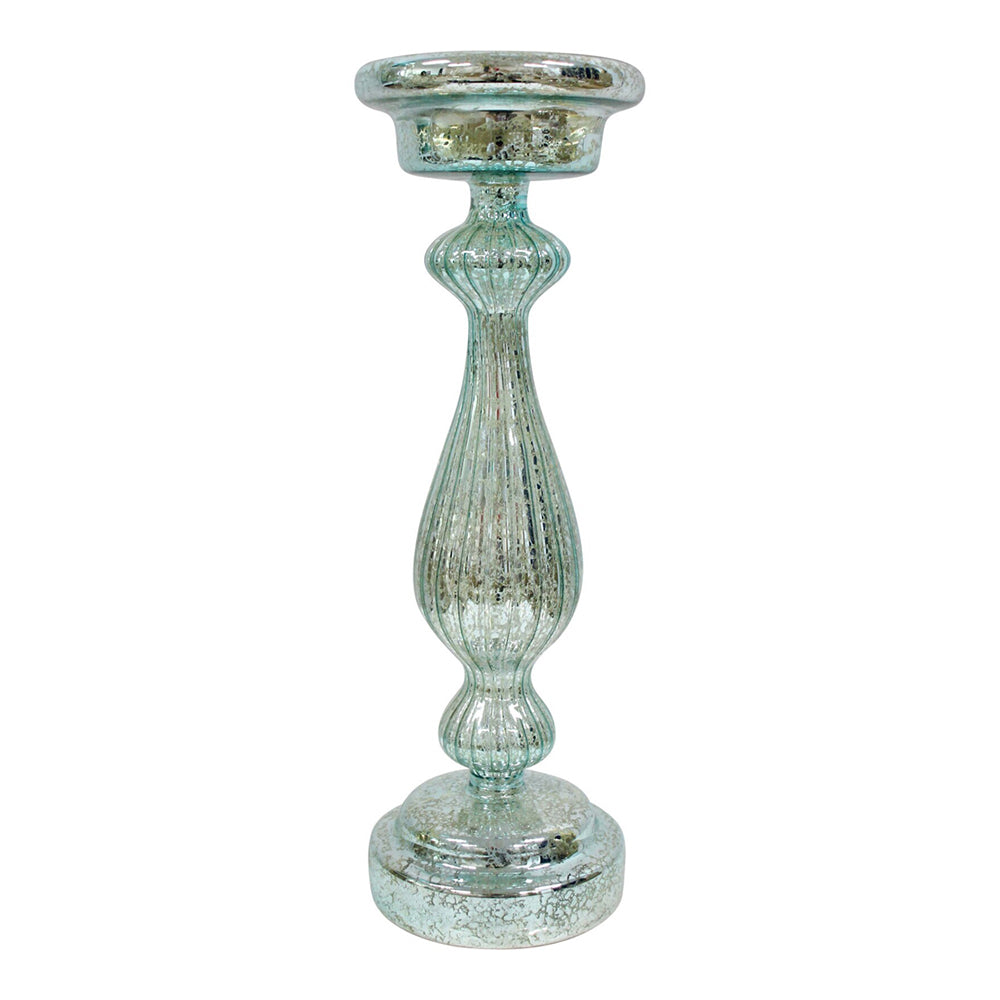 2PK LVD Glass 34cm Taper Stick LED Candle Holder Decor - Misty