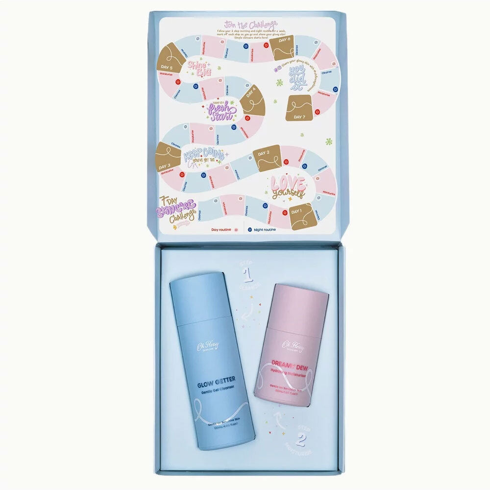 Oh Flossy Skincare Gel Cleanser & Moisturiser Fresh Face Starter Kit