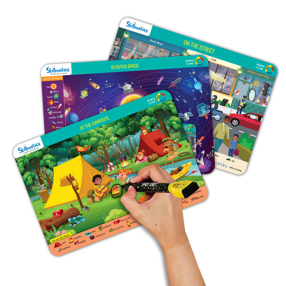 Skillmatics Search and Find Reusable Kids Game Educational Activity Mats 3y+