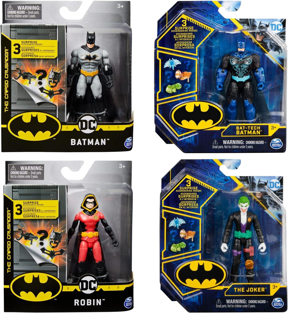 Spin Master Batman 4'' Basic Figure w/ Accessories Kids Toy Assorted 3+