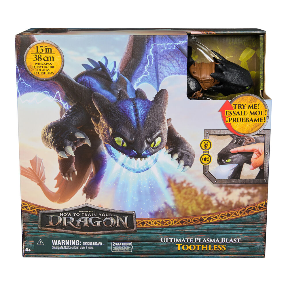 Spin Master Dragon's Movie Plasma Blast Toothless Figure 38cm - Black 4y+