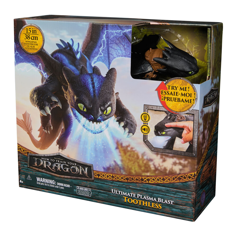 Spin Master Dragon's Movie Plasma Blast Toothless Figure 38cm - Black 4y+