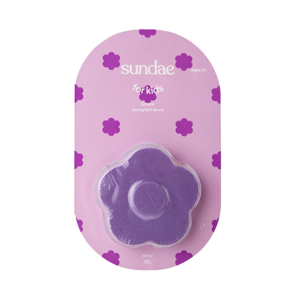 4PK Sundae Kids Fizzing Bath Bomb Bathroom Grape Bodywash 100g