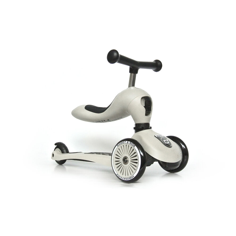 Scoot & Ride Highwaykick 1 Scooter/Kick Ride-On Toddler Toy 2-in-1 Ash 12m+
