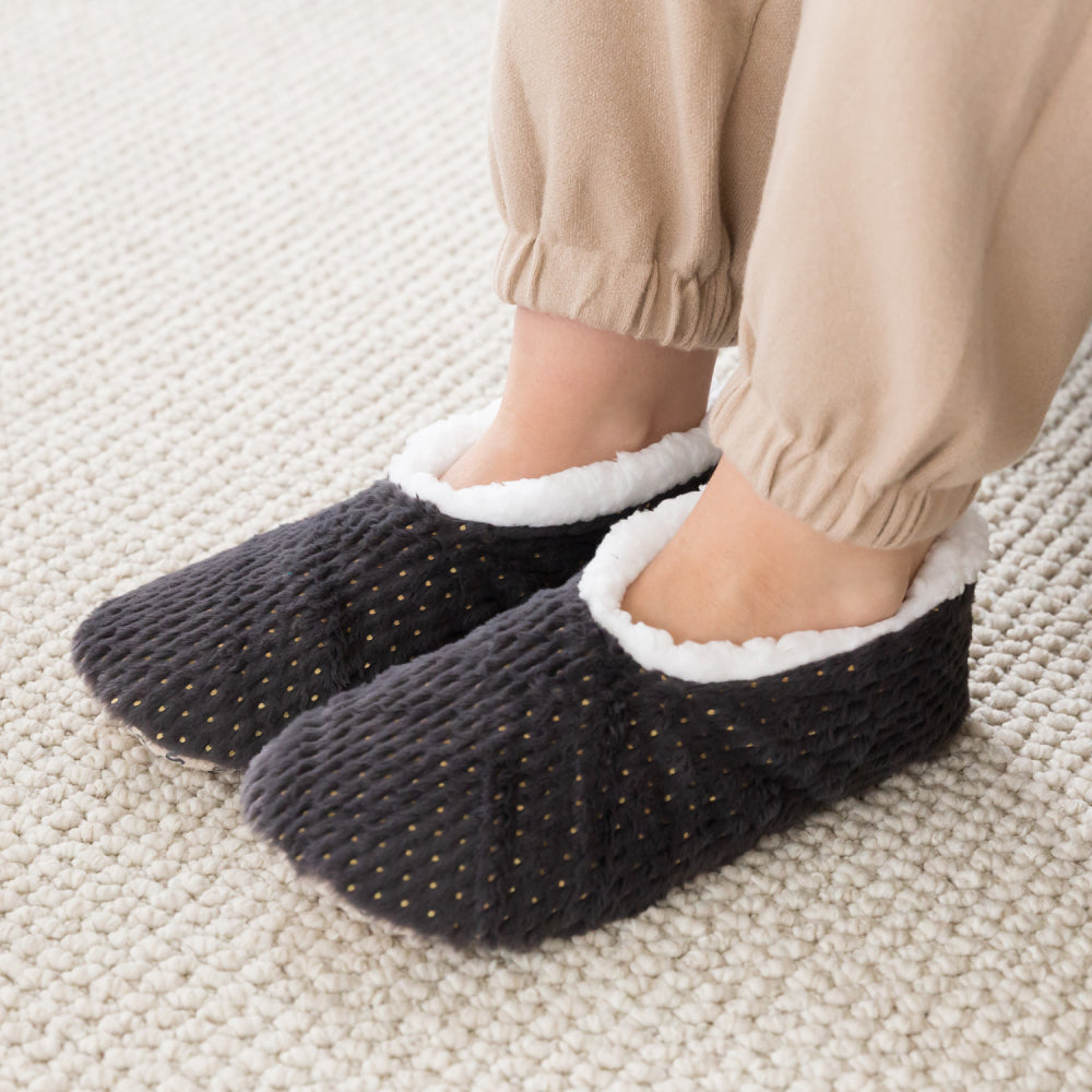 Splosh SnuggUps Women's Metallic Slippers Charcoal