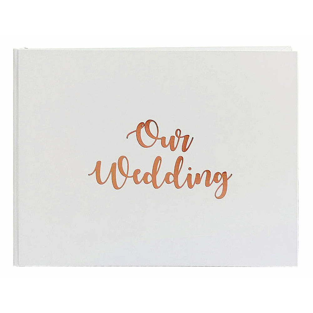 Wedding Guest Book Our Wedding 9x7 Rose Gold/White