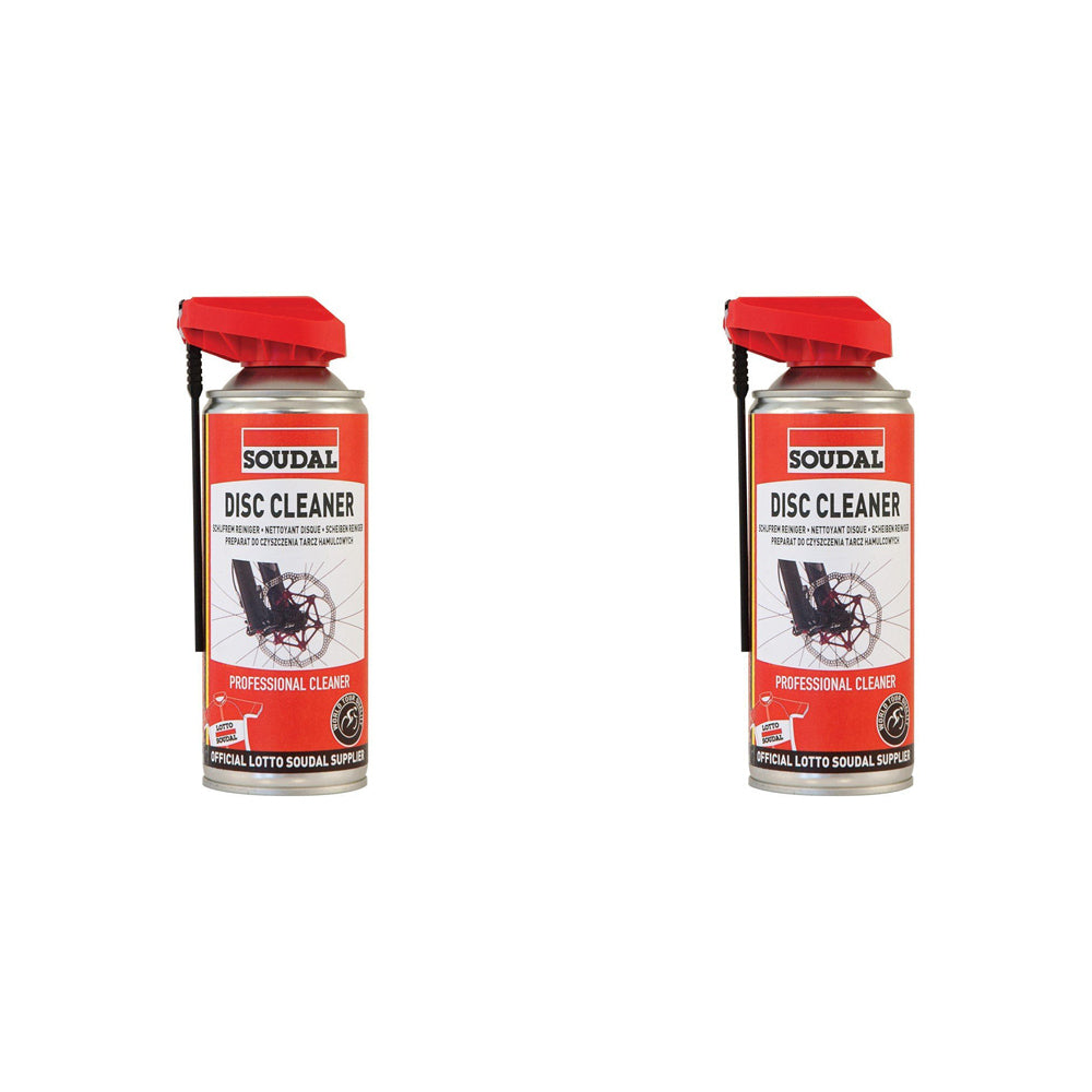 2PK Soudal Bike/Bicycle Disc Brake Cleaner/Degreaser Spray Can 400ml