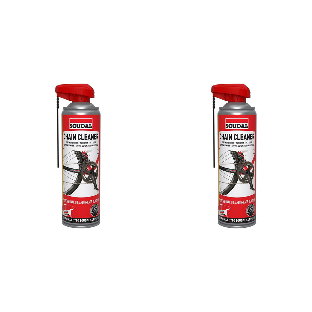 2PK Soudal Bike/Bicycle Chain Dirt Cleaner Spray Can 500ml