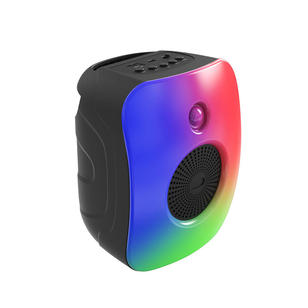 Laser Portable Bluetooth Wireless Stereo Mini Speaker RGB LED Light Black
