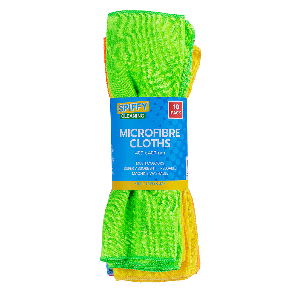 3x 10pk Spiffy Cleaning 40x40cm Microfibre Cloths Kitchen Cleaning Towel Assort