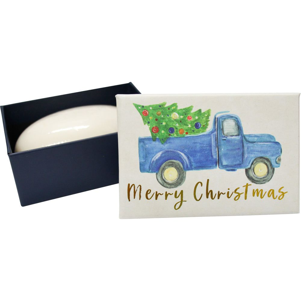 8PK LVD Christmas Truck Bath Soap Bar 9x6cm w/ Box - Blue