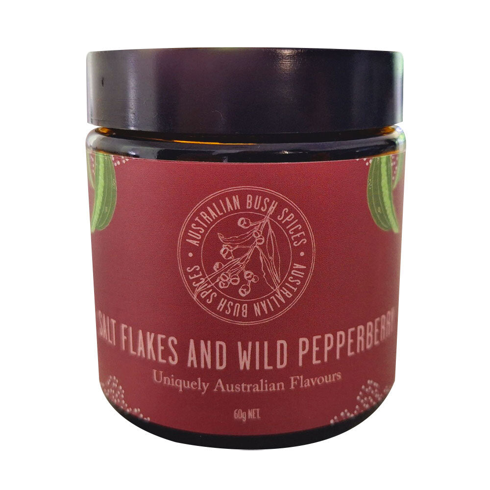 2PK Australian Bush Spices Salt Flakes & Pepperberry 60g