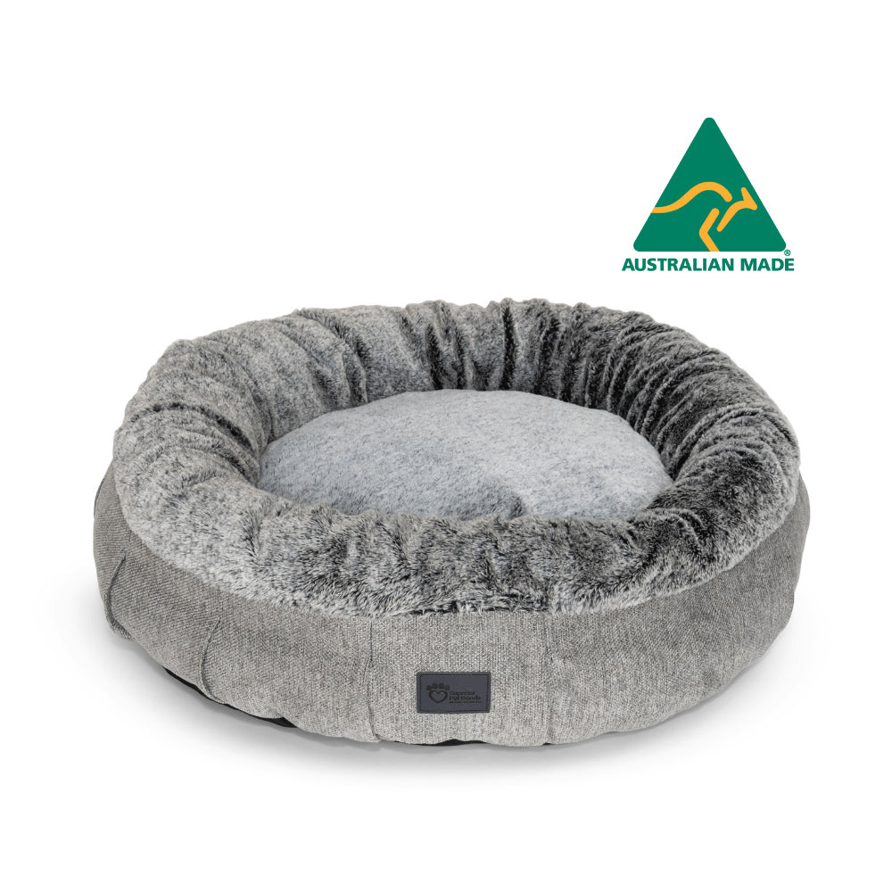 Superior Pet Plus Harley Pet/Dog Bed Harlow Grey/Artic Faux Fur Medium 60cm