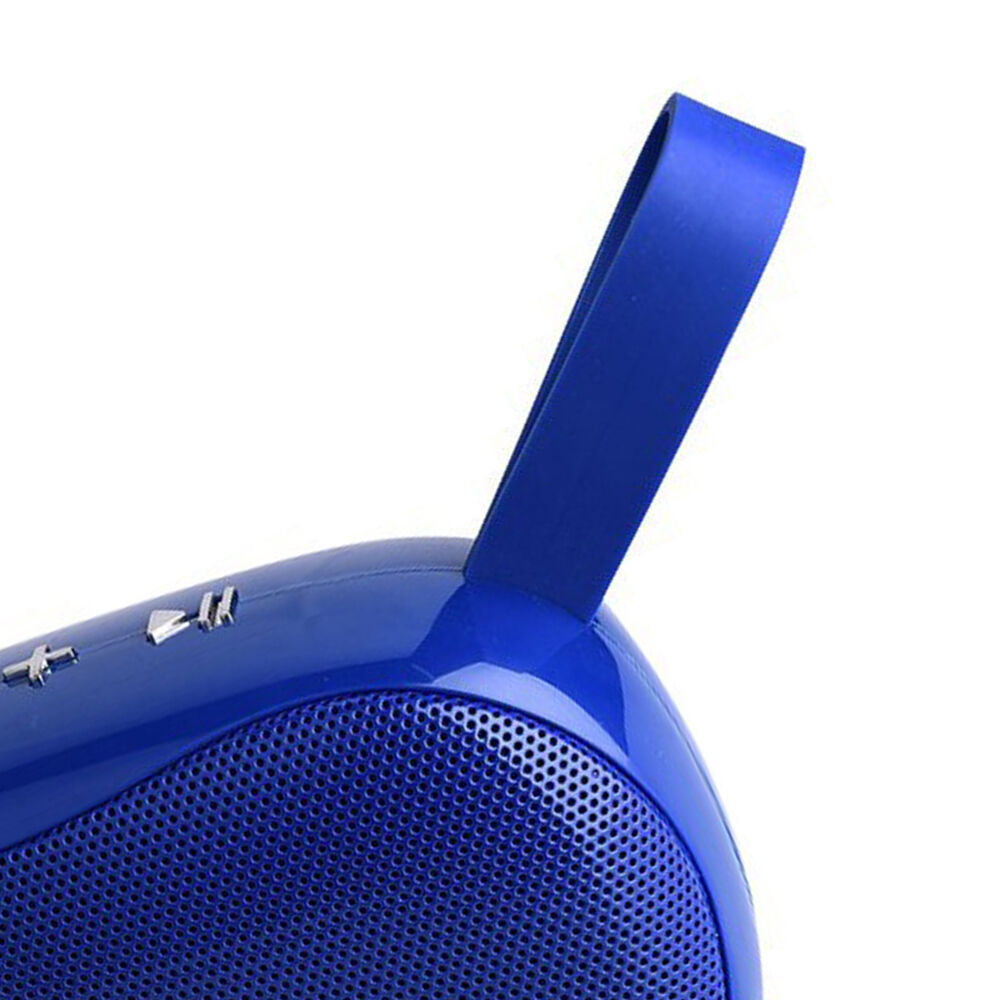 Laser TWS Bluetooth Wireless Pocket Speaker FM Radio w/ Strap - Blue