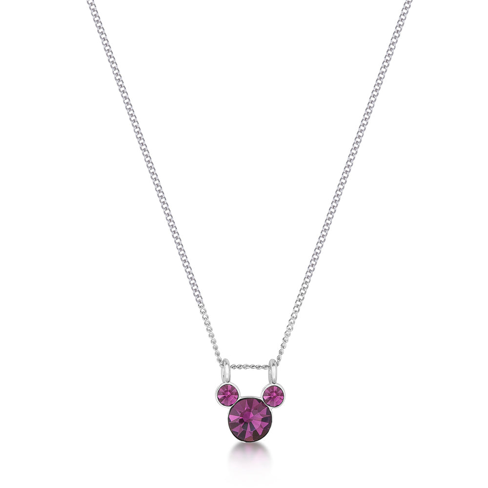 Couture Kingdom Disney Mickey Mouse Birthstone Necklace 40+7cm Febuary