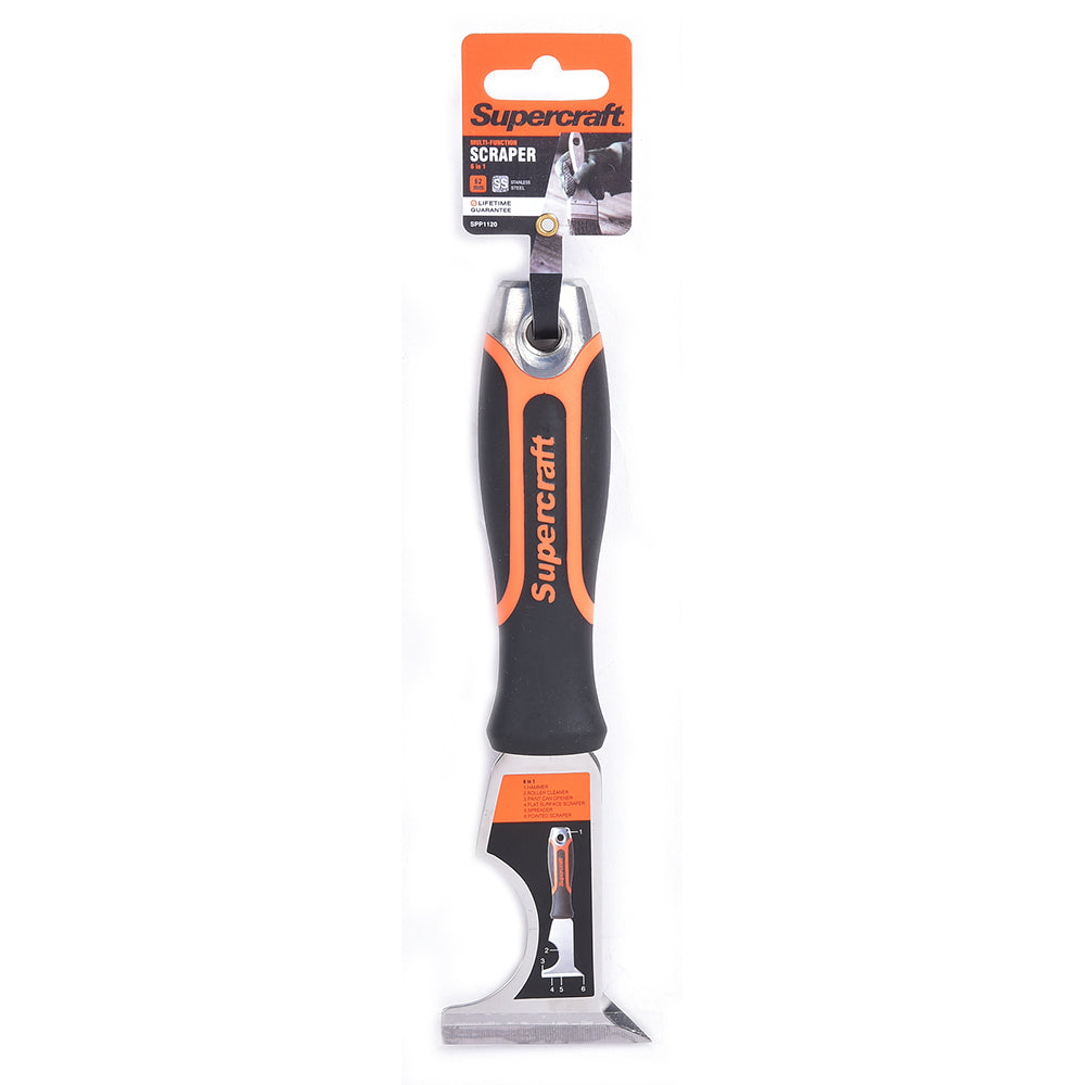 2PK Supercraft 6 In 1 Putty/Filler Scraper Multi-Function Tool 62mm