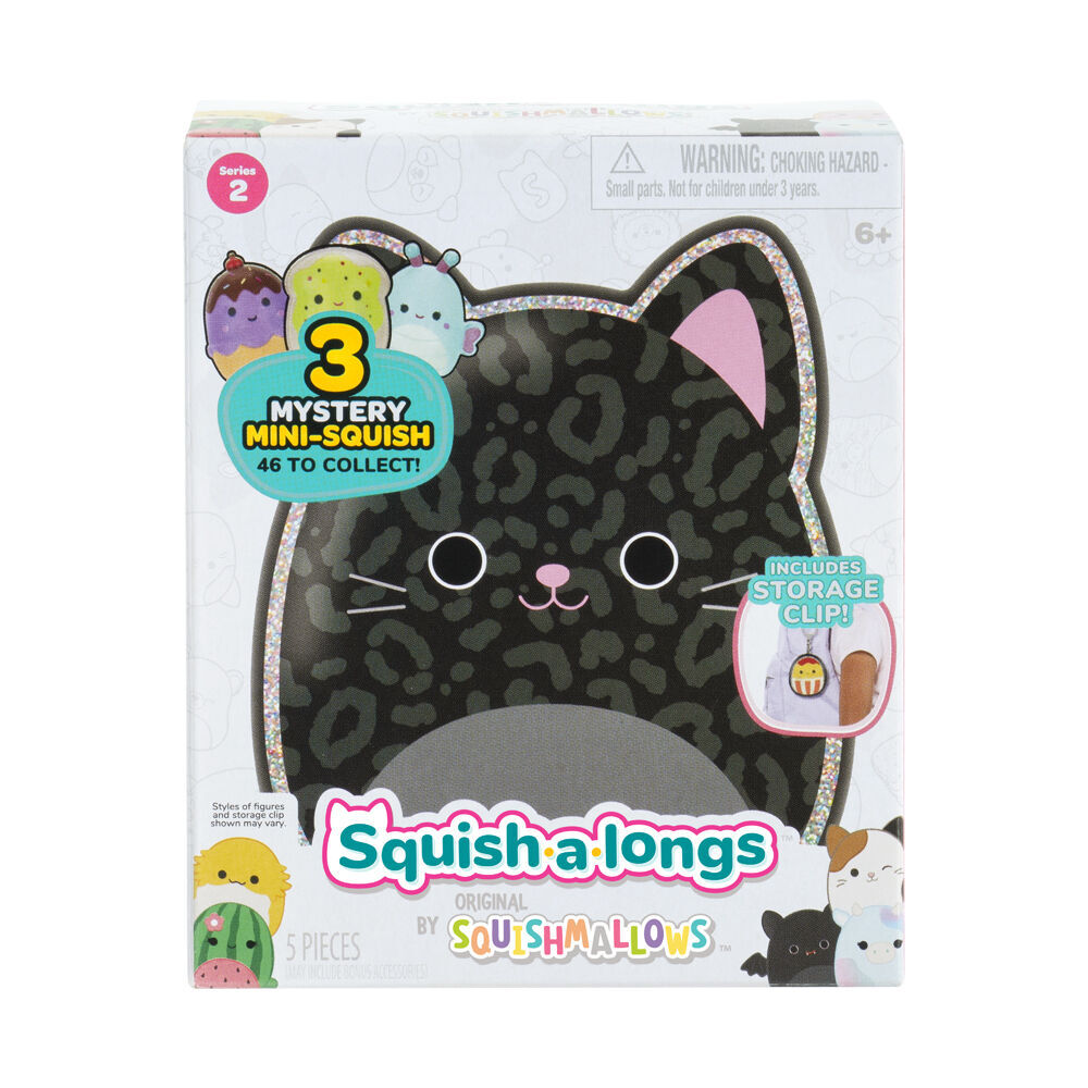 2x 3pc Squishmallows Squish A Longs Kids Soft Toy w/ Clip 6y+ Assorted