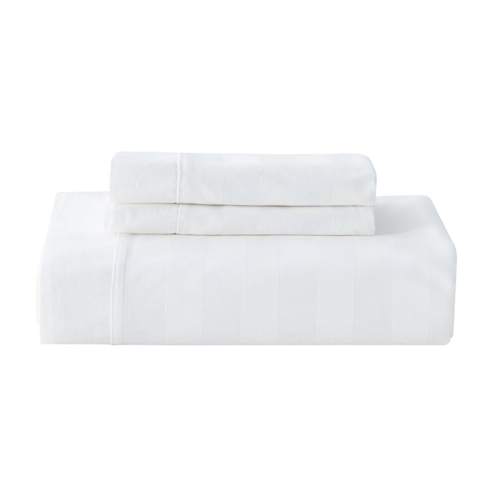 Grosvenor House 500TC Hotel Stripe Quilt Duvet Cover Bed Set White