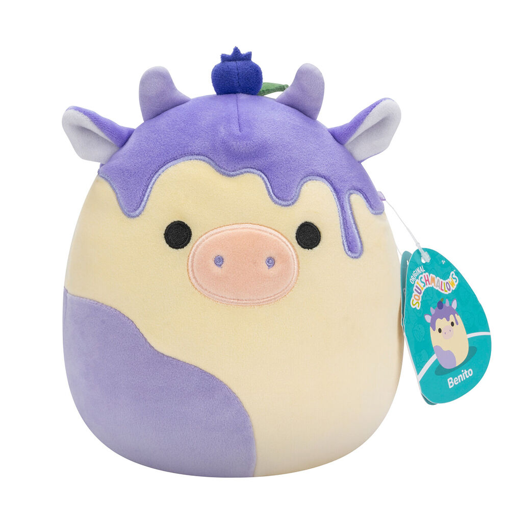 Squishmallows 7.5in Benito Blueberry Cow Stuffed Animal Kids Plush Toy 3y+