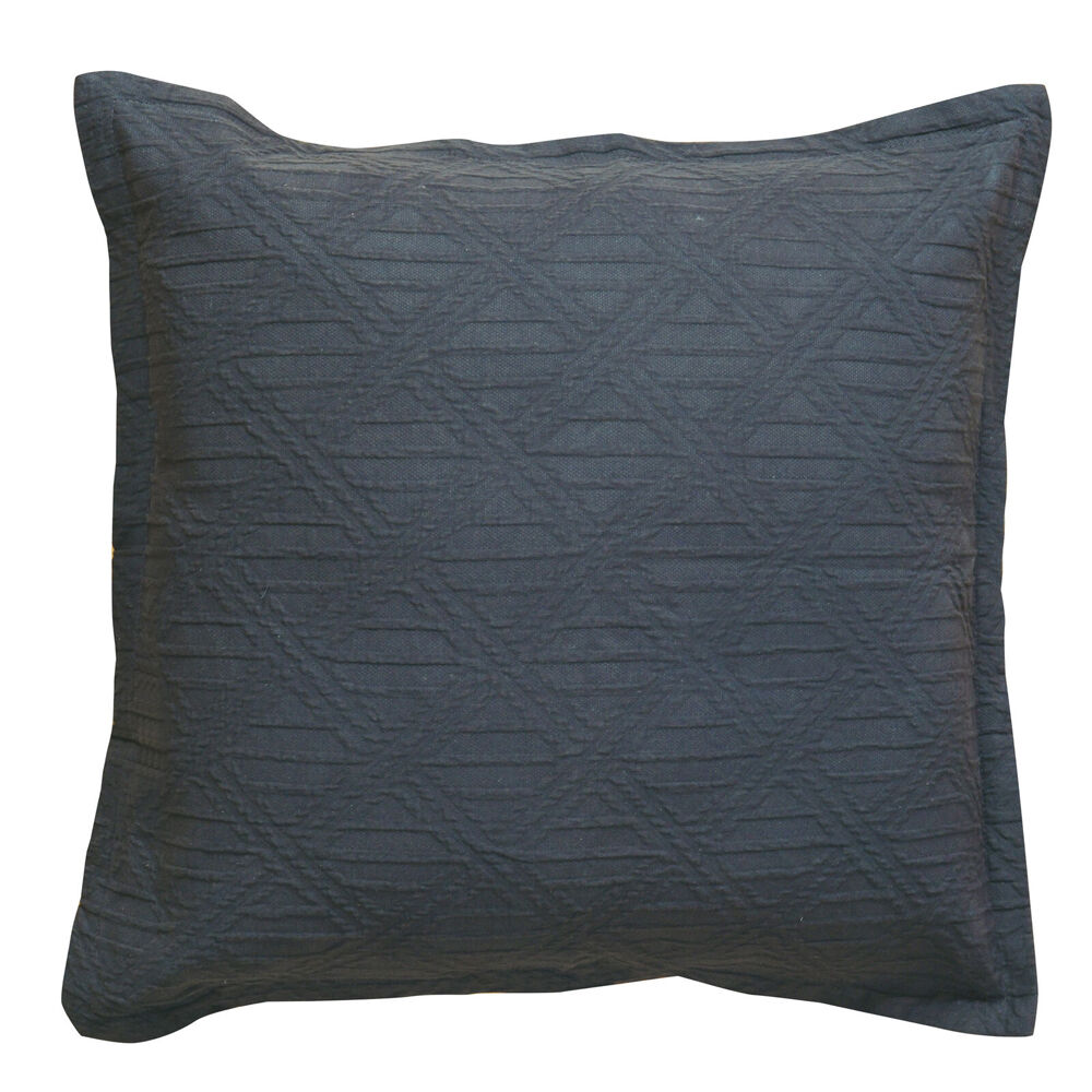 Bianca Hallston Pre-Washed Cotton Cushion 43x43cm - Charcoal