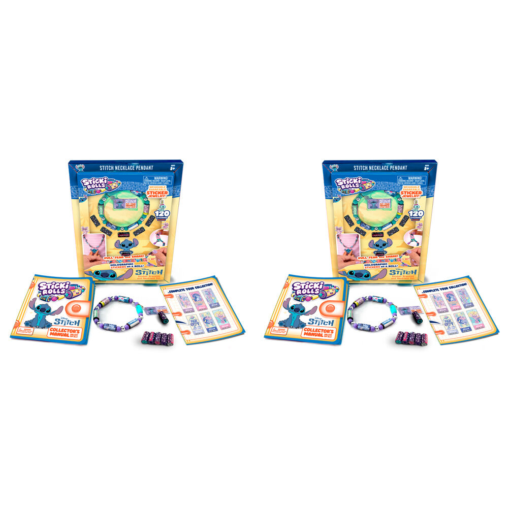 2PK Sticki Rolls Stitch Bracelet & Necklace Toy Set Kids 5y+