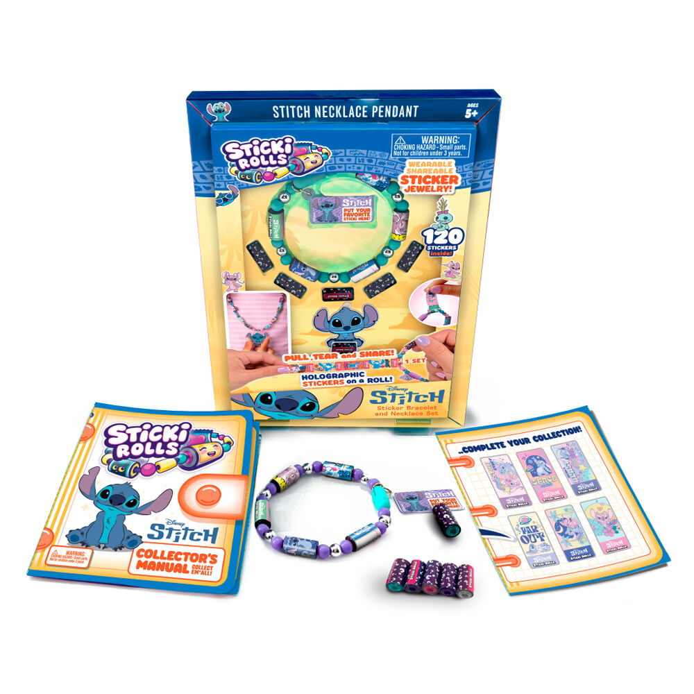 2PK Sticki Rolls Stitch Bracelet & Necklace Toy Set Kids 5y+