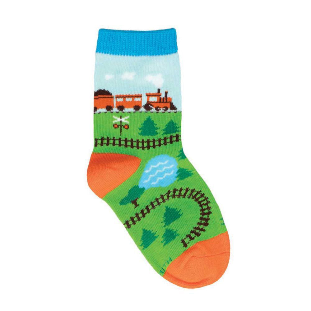 4PK Socksmith Kids/Children Novelty Socks Train Tracks One Size 2-4y