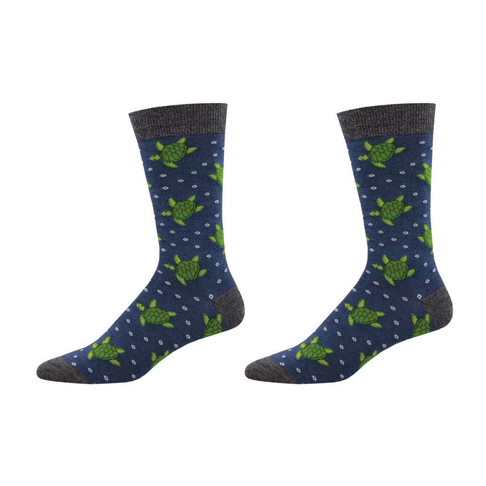 2PK Socksmith Mens Novelty Comfort Socks Bamboo Turtle Tales One Size