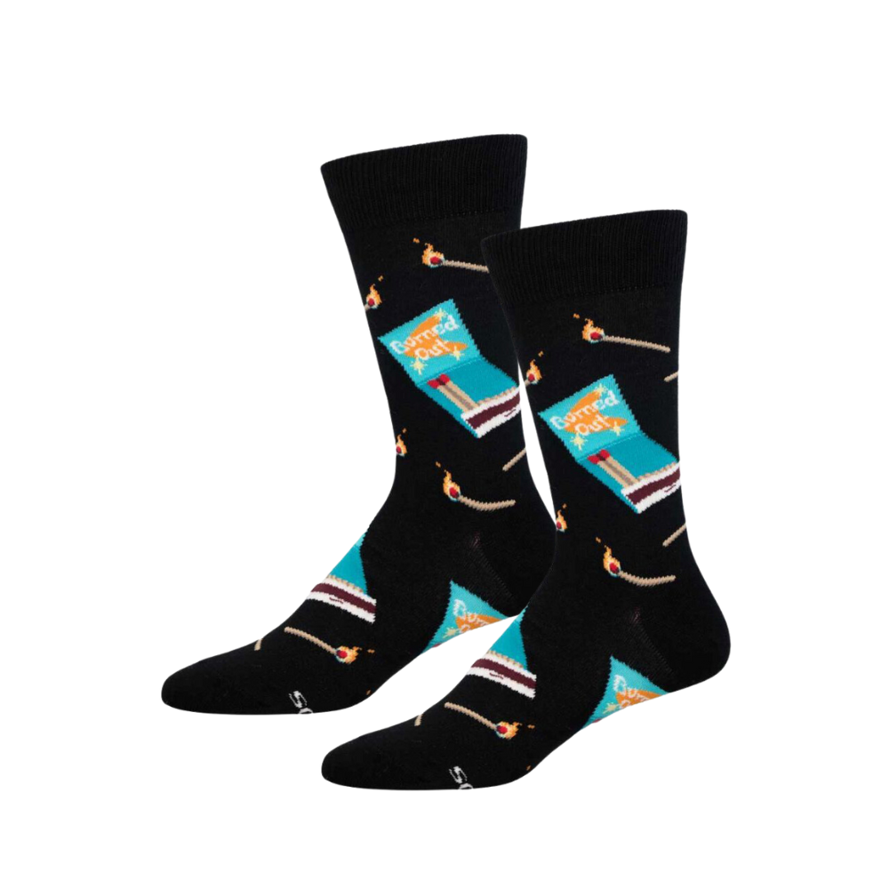 2PK Socksmith Mens Novelty Comfort Socks I’m Burnt Out One Size