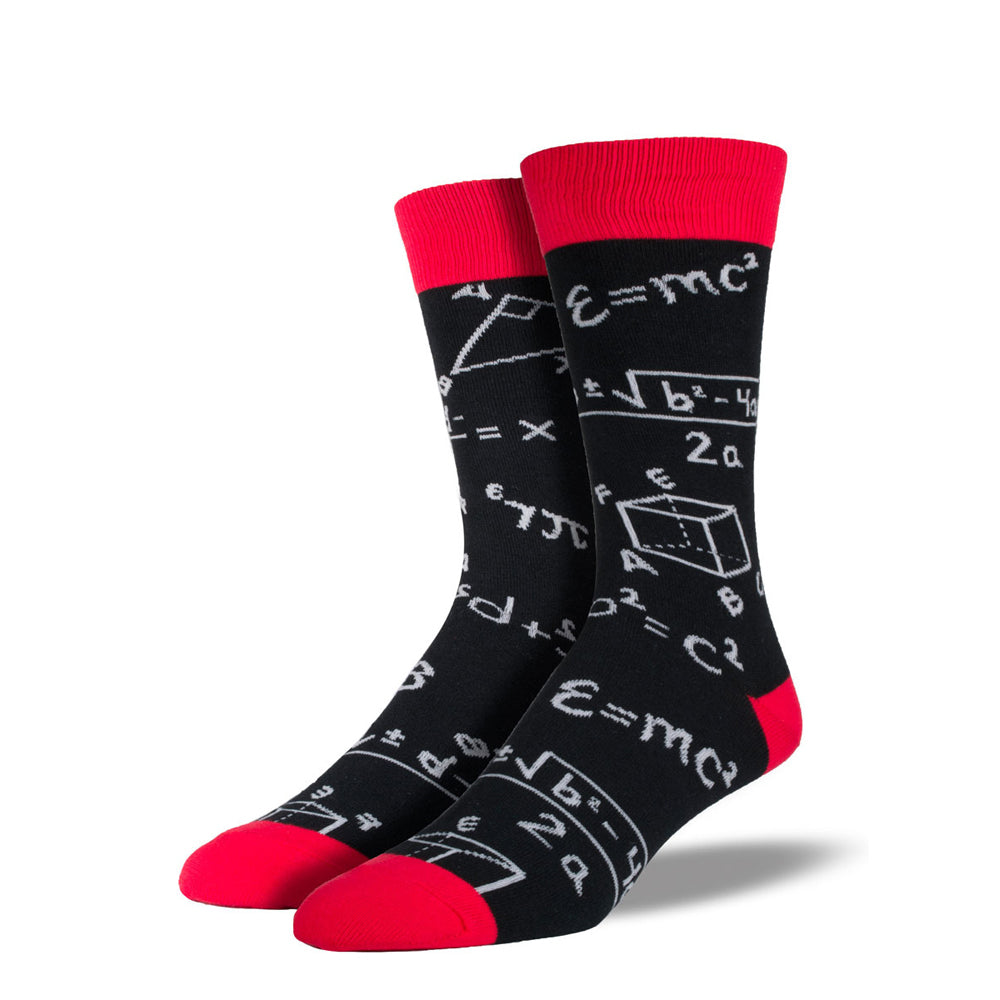 2PK Socksmith Mens Novelty Comfort Socks Math Black One Size