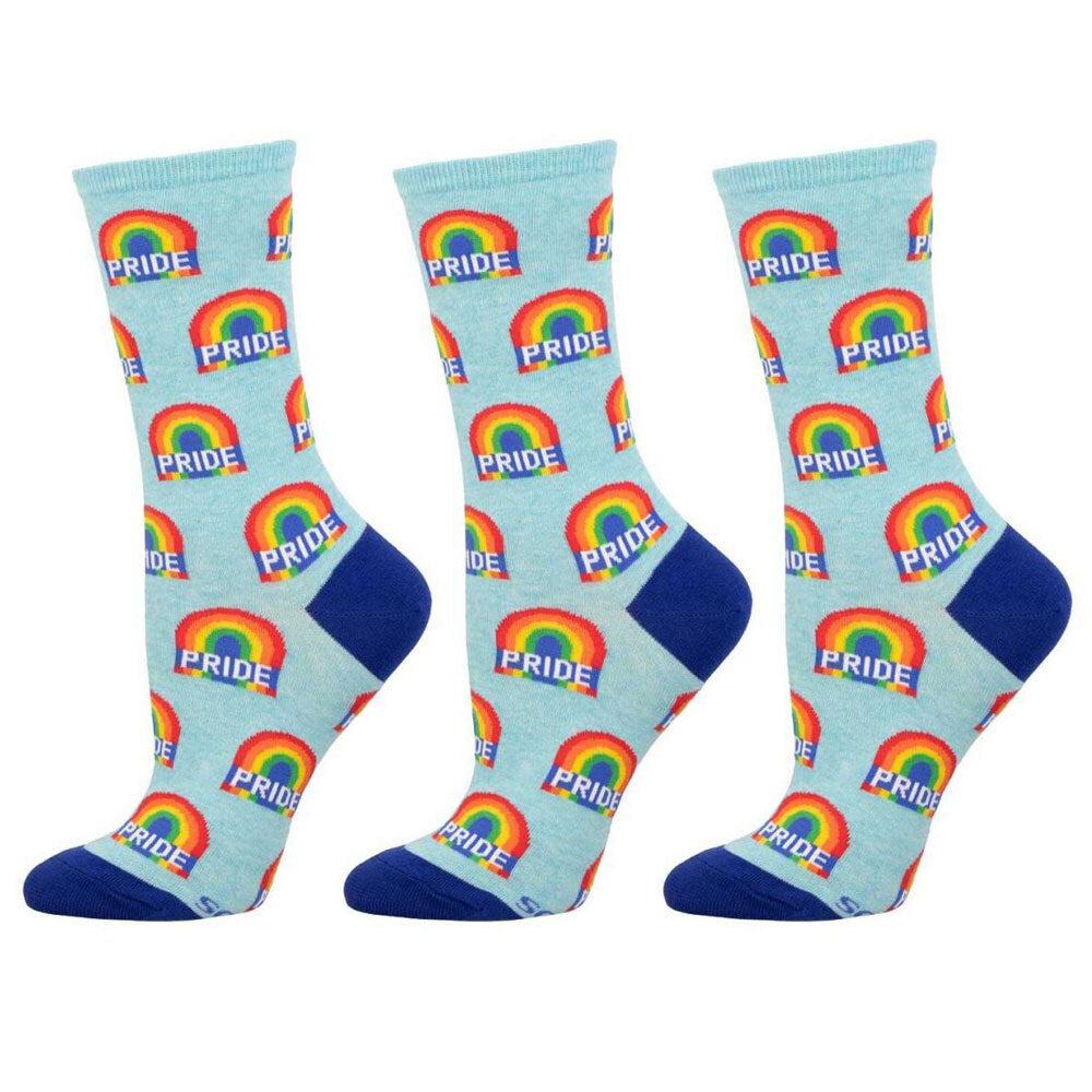 3PK Socksmith Ladies Novelty Socks Rainbow Pride One Size