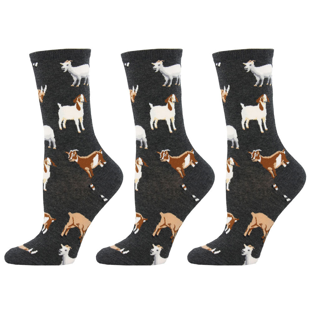 3PK Socksmith Ladies Novelty Socks Silly Billy Charcoal One Size