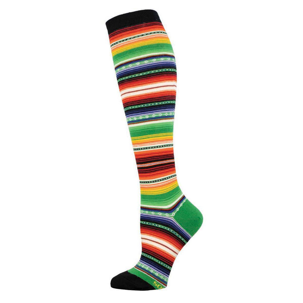 2PK Socksmith Knee High Ladies Novelty Socks Mexican Serape One Size