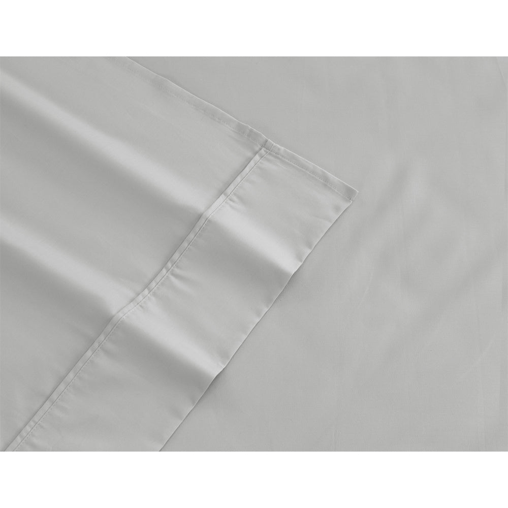 Ardor King Single Bed Fitted Sheet Set 1000TC Cotton Rich Silver