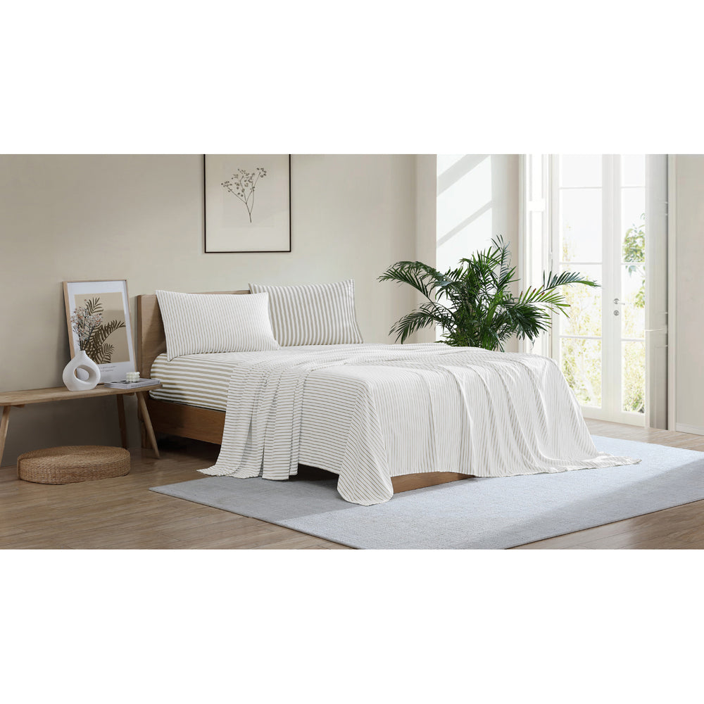 Ardor Boudoir Frankie Stripe Bed Sheet Set Natural
