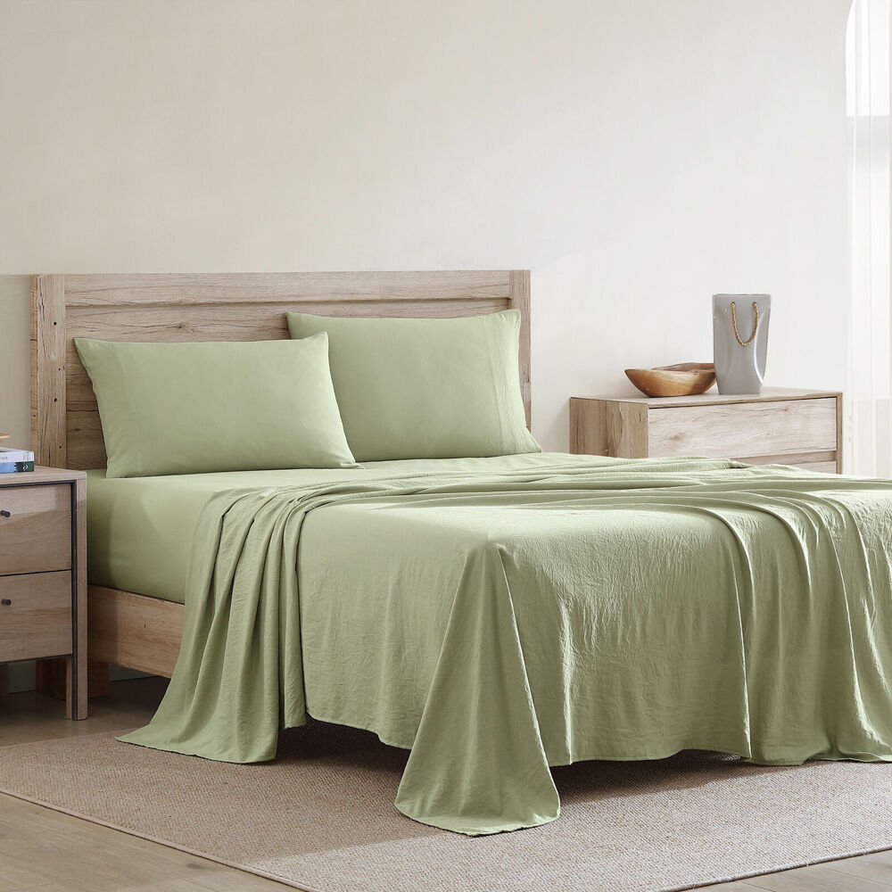 Ardor Boudoir Single Waterproof Bed Sheet w/ Pillowcase Set - Sage