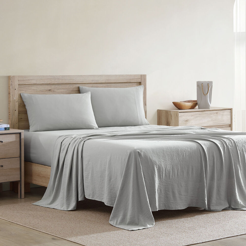 Ardor Boudoir Queen Waterproof Bed Sheet w/ Pillowcase Set - Silver