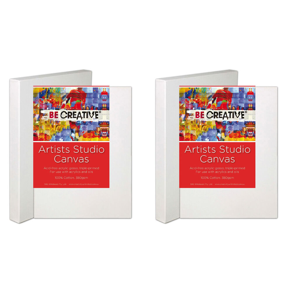 2PK Be Creative Deep Edge Stretched 100% Cotton Canvas 24x30in 610 x 762mm