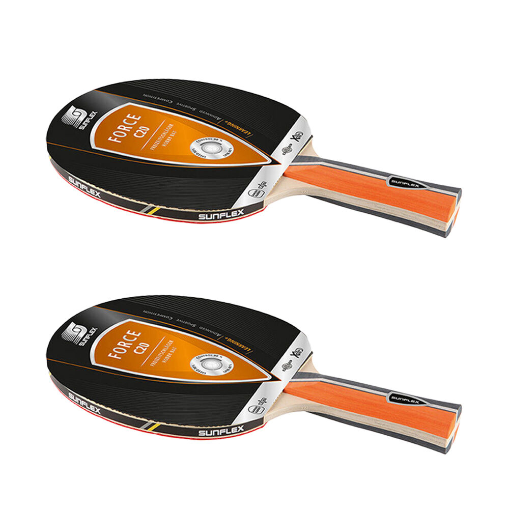 2PK Sunflex Force C20 Model Table Tennis Bat/Paddle Rough Top 1mm Sponge Pips In