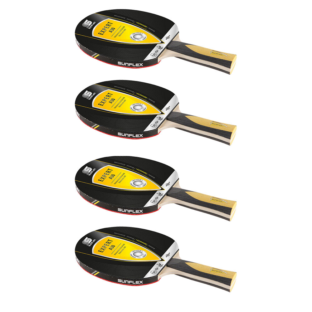4PK Sunflex Expert A30 Table Tennis Bat/Paddle High Attack 1.5mm Sponge Pips In