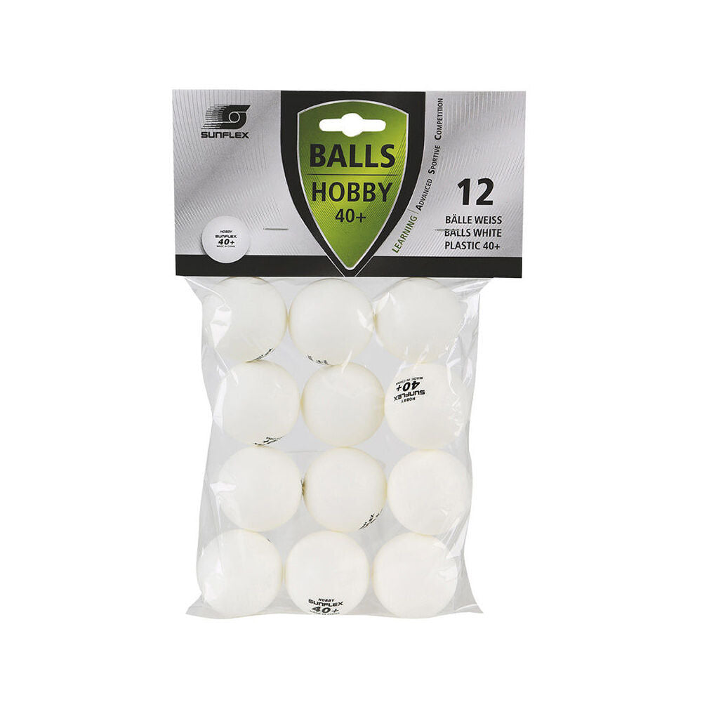3x 12PK Sunflex Hobby Grade Plastic Table Tennis Balls 40+ Rated General Use White