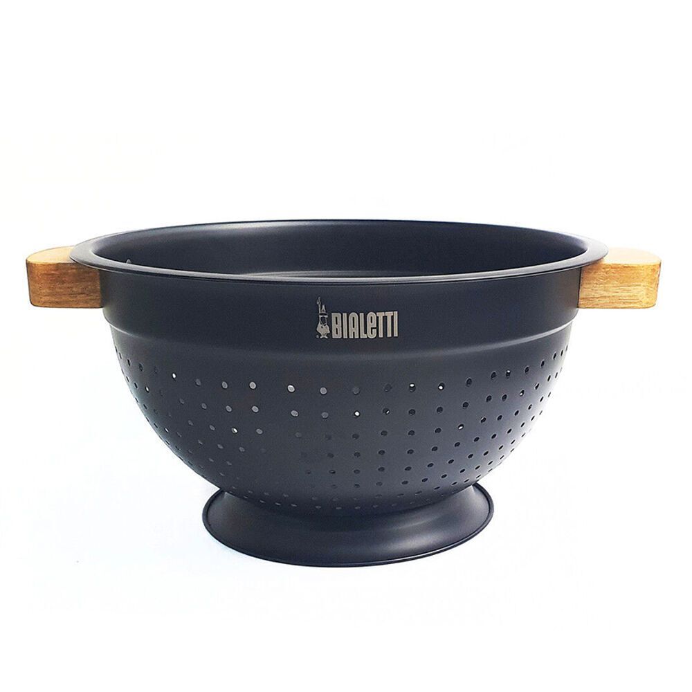 2PK Bialetti St. Clare Colander Non Stick Coated Stainless Steel Black