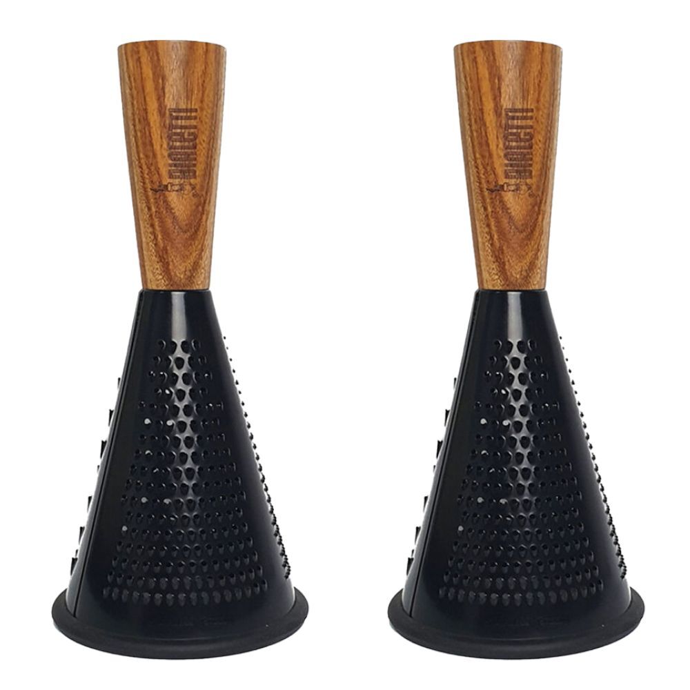 2PK St. Claire Stainless Steel Grater Silicone Non-slip Base 30cm Black