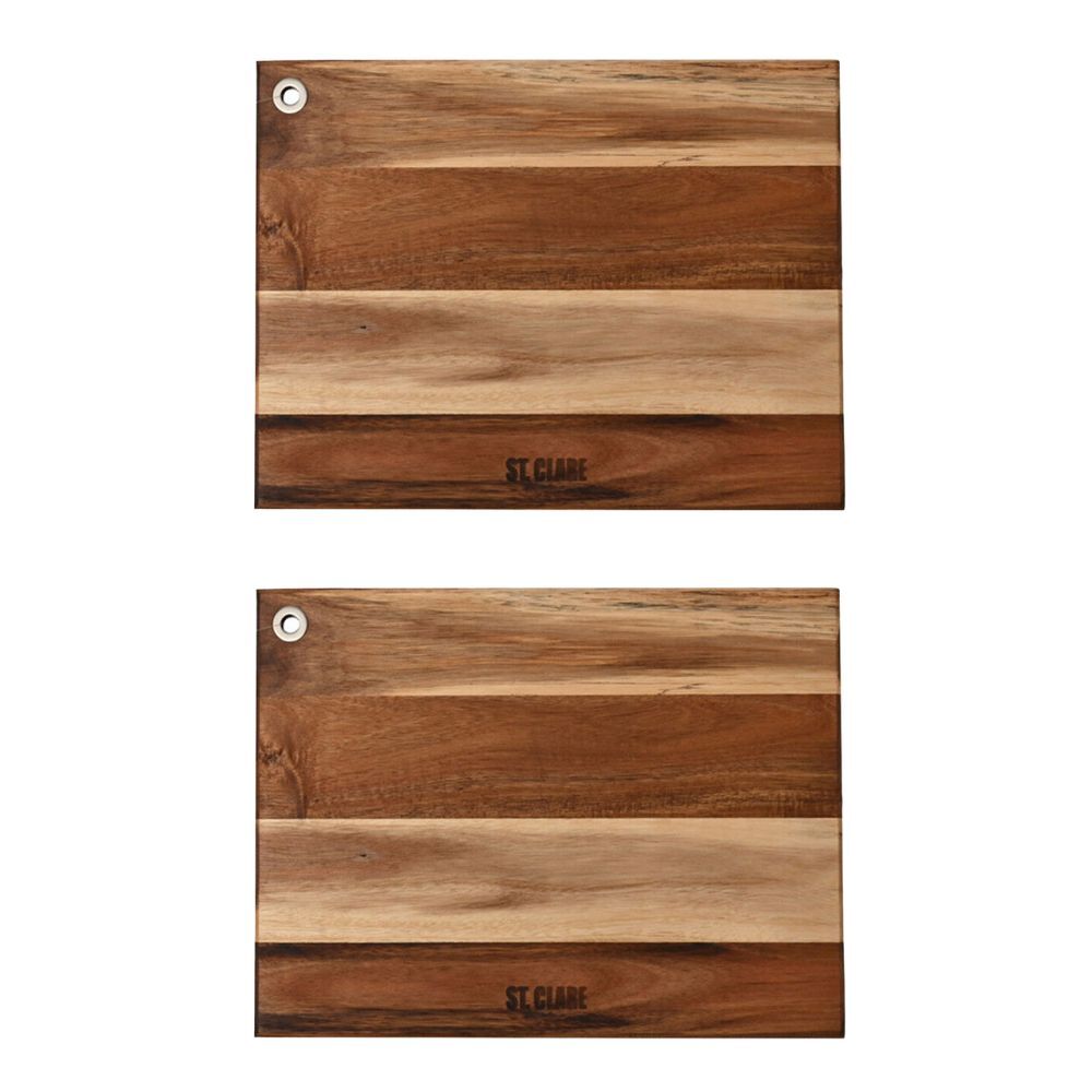 2PK St. Claire Acacia Chopping Board Home Kitchen 27x22.5x1.25cm