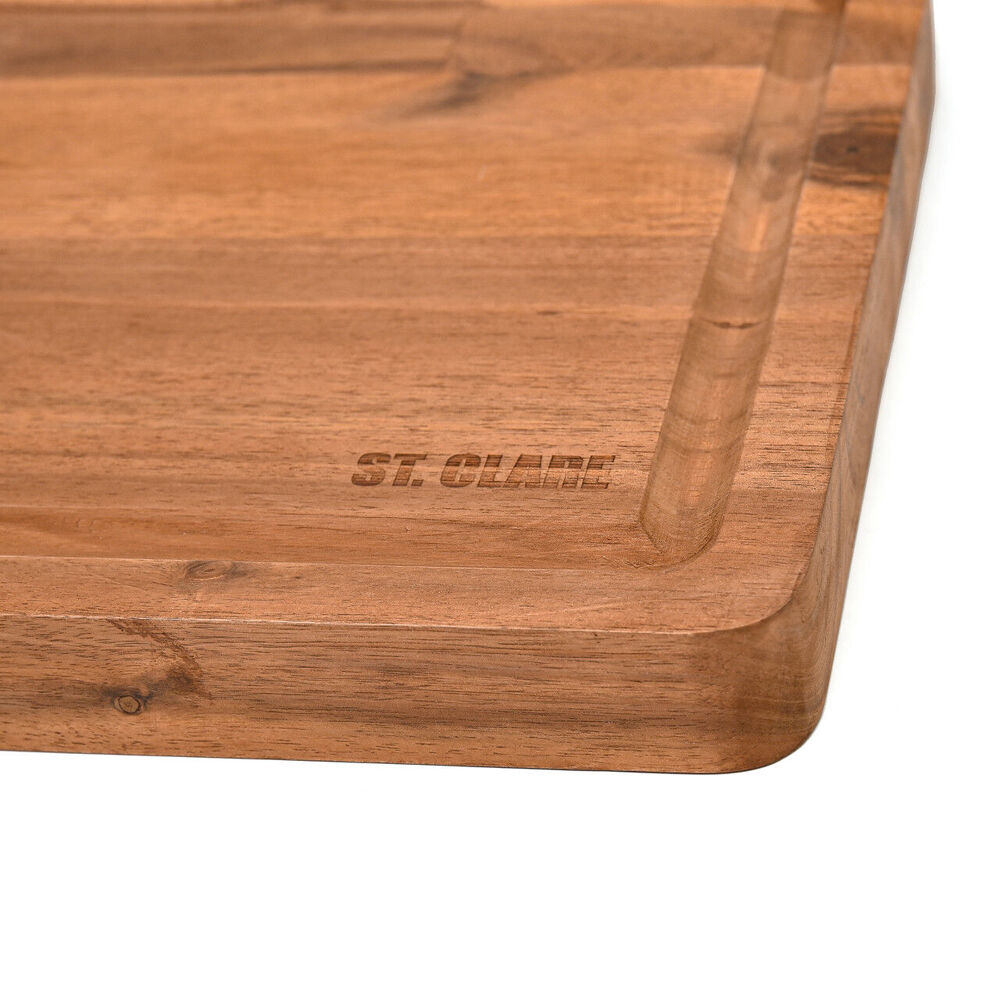 St. Claire Acacia Reversible Board with Juice Curve Serveware 40x30x3.8cm