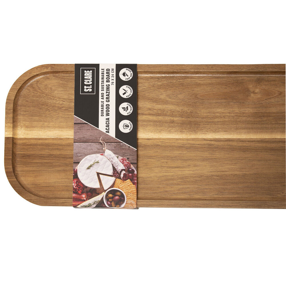 St. Claire Acacia Grazing Board For Chopping & Cutting Wooden 76x24cm