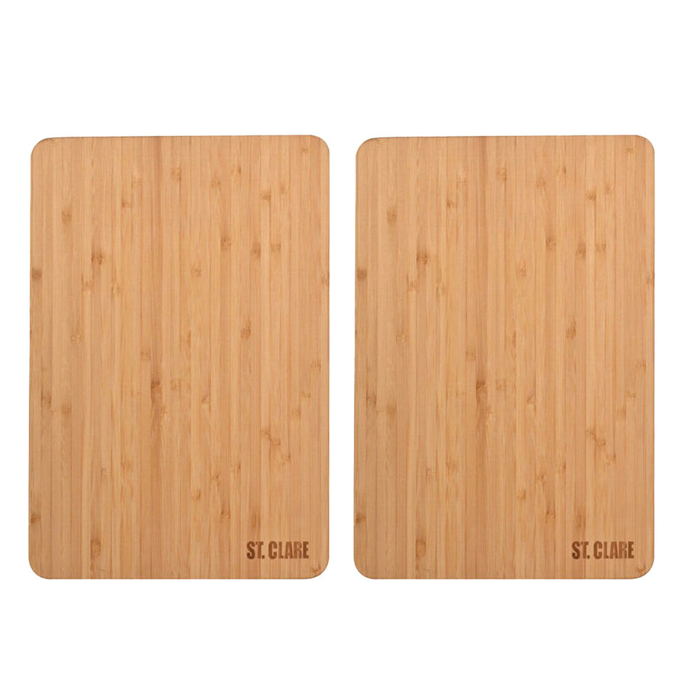 2PK St. Claire Bamboo Long Grain Chopping Board Rectangular 37x25x1.7cm