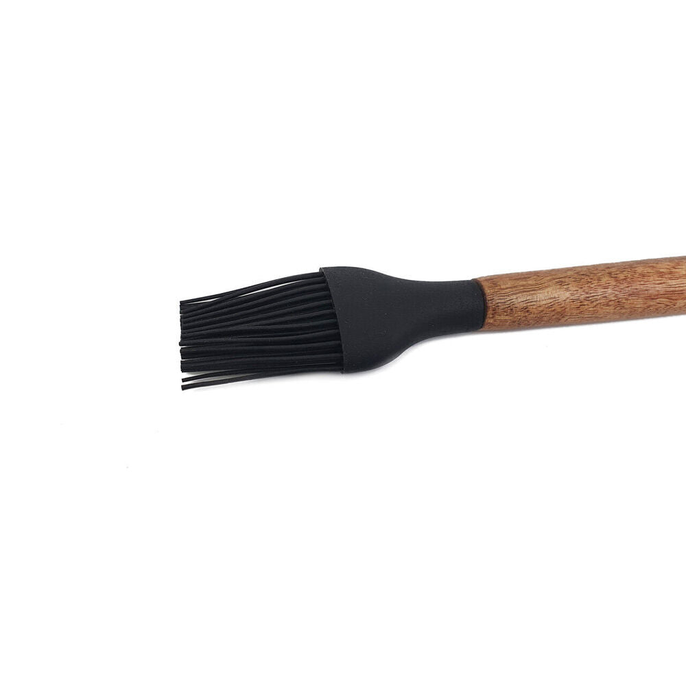 3PK Bialetti St. Clare Black Silicone Brush w/ Acacia Handle Kitchen Baking